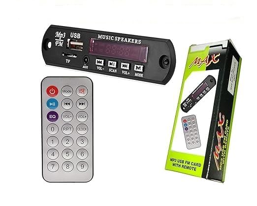 SP Electron MP3 Player Decoder Board Panel Support FM Radio USB SD AUX Remote Display Memory Function Amplifier (Black)-image-26