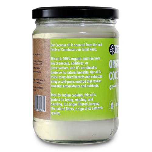 Image of Conscious Food Cold Pressed Coconut Oil | 500ml | Certified Organic | 100% Pure | Good for Cooking | Boosts Heart Health Skin Care (Pack of 3)