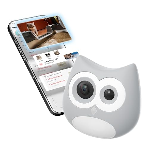 Image of LitterLens Cat Litter Box Camera with App, AI Health Monitoring & Alerts, Track Urination & Stool, Multi-Cat Recognition, Works with Every Litter Box, Pet Health Monitor (Gray)