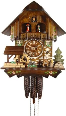 Cuckoo Clock Black Forest House, Mill Wheel, Lumberjack 4.0304.10.C