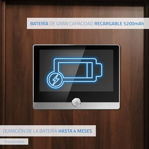 NIVIAN Spioncino Digitale WiFi - Videocamera Full HD con Batteria e Campanello, Audio Bidirezionale, Rilevamento PIR e Visione Notturna | App e Controllo da Smartphone - 6