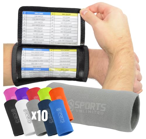 Image of Sports Unlimited Adult Triple Wrist Coach, Football Wristbands for Plays, Baseball Wristbands, QB Arm Bands