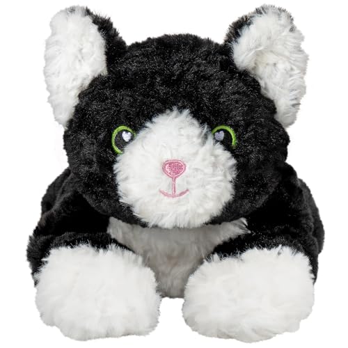 Image of Tuxedo Cat Microwavable Stuffed Animal - 1.5 lb Unscented Heating Pad Plush, Soft Cozy Black & White Cat Toy for Relaxation and Comfort, Gift for Women, Girls, Adults & Kids by Happy Fuel
