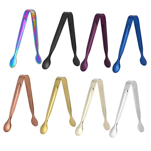 SOLUSTRE Sturdy Ice Tongs 6pcs Stainless Steel Clamp Simple Design for Home Bar and Restaurant