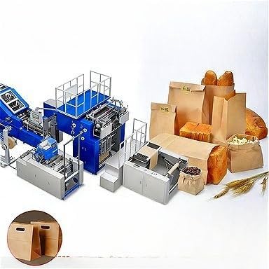 Paper Bag Making Machine, Kraft Paper Processing System, Square Bottom Forming Equipment - Fully Automated Operation, Jumbo Roll Capacity, for Manufacturing Applications