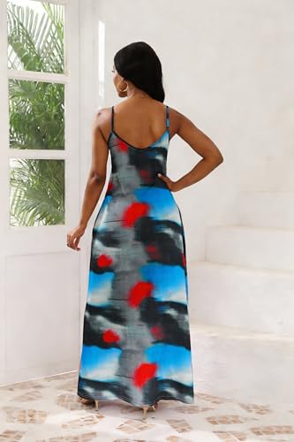 Image of vunahzma Womens Casual Fashion Sleeveless Plus Size Loose Long Sexy Maxi Dress with Pockets