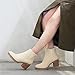 JABASIC Women Casual Suede Ankle Booties Block Heel Slip On Chelsea Boots (8,Sand)