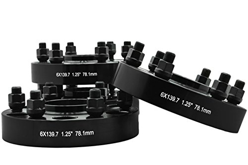 4 Pc 1999-2016 6X5.5 Black Hub Centric 1.25" Wheel Adapters Spacers 14X1.5 Thread Pitch Fits Silverado Ss 1500 Tahoe Avalanche Sierra Yukon Escalade #TOP3
