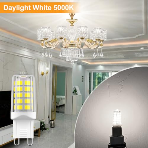 Image of BAOMING G9 LED Bulb Dimmable 4W 5000K Daylight White, 12 Pack | T4 G9 Bi-pin Base Halogen Replacement 120V No Flicker 450LM, Ceramic Base - Great for Workshop, Studio, Garage, Craft Room