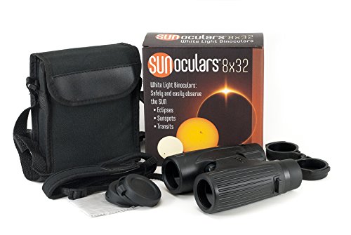 Lunt Solar Systems - Black 8X32 Magnification Sunoculars, Compact & Portable White Light Solar Binoculars For Teens & Adults, Safe Solar Viewing, Observing Sunspots, Eclipses, And Planetary Transits #TOP4