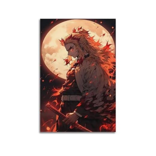 TWFSRXVWTS Póster decorativo de anime Demon Slayer Kimetsu No Yaiba, lienzo decorativo para pared e impresión artística moderna para decoración de dormitorio familiar, 20 x 30 cm