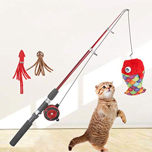 Brinquedo de vara de gato criativo engraçado de pelúcia brinquedo de gato interativo colorido e flex