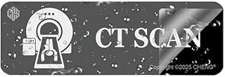 CT Scan Sign Acrylic Plastic Signage with Adhesive Double Sided Tape for Easy Mounting, 9x3 Inch White Black Warning Label for Hospital Clinic Medical Imaging Department Equipment Room