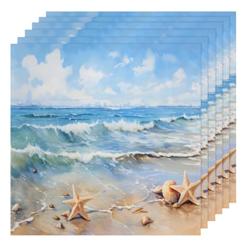Servilletas de Tela Estampado Estrella de Mar Pack x6 miniatura 1