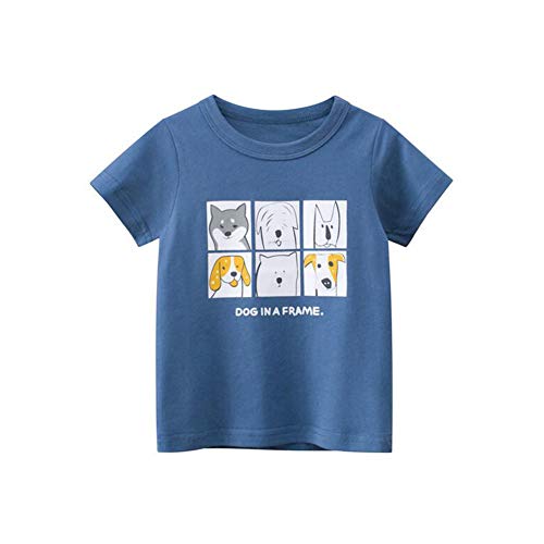 BenCreative T-shirt à manches courtes en coton pour bébé garçon Motif chien - Bleu - 100 cm Cover