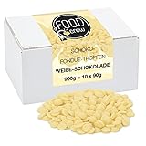 FOOD crew 900g weiße belgische Schokolade für Fondue – weiße Fondue Schokolade - Schokolade für Schokobrunnen – Schoko Kuvertüre Drops - 10 Portionsbeutel einzeln verpackt