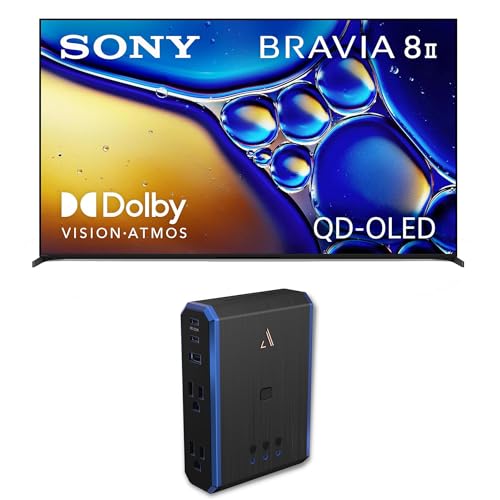 Image of Sony K55XR80M2 55 Inch Bravia 8 QD-OLED 4K HDR Google TV with an Austere 5S-PS4-US1 4-Outlet Power (2025)