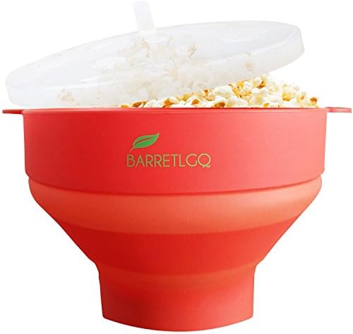 Silicone Microwave Popcorn Popper with Lid for Home Microwave Popcorn Makers with Handles Collapsible Popcorn Bowl