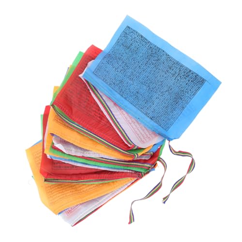 Mikikit Drapeaux De Prière Multicolores 28x35 Cm Toile Satinée 20 Pièces Extérieur Contemplation Décoration Jardin