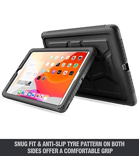 Poetic Turtleskin Case Designed For Ipad 10.2 9Th Generation (2021) / 8Th Generation (2020) / 7Th Generation (2019) Case, Heavy Duty Shockproof Kids Friendly Silicone Case Cover, Black #TOP4