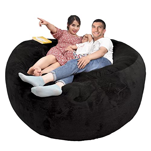 Oiiorofe Bean Bag Chairs Cover, 5Ft Big Bean Bag Chairs For Adults Cover,(It Was Only A Cover, Not A Full Bean Bag,No Filler),Black #TOP5