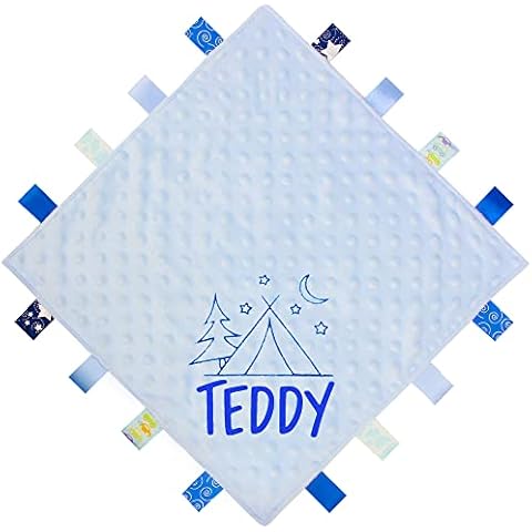 TeddyT's Personalised Blue Teepee Baby Blanket Cover