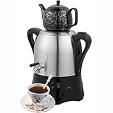 GXGSDM Türkische Teekanne (900 W), 1 l Keramik-Teekanne, Edelstahl-Teekanne, multifunktionale türkische Teekanne, mit Warmhaltefunktion, for Kaffee, Dufttee, türkischen Tee.(Black)