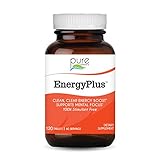 Energy Plus by Pure Essence - Caffeine Free, All Natural Herbal Energy and Focus Supplement - Smooth, No Jitters No Crash - 120 Tablets