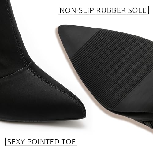 Thigh High Boots for Women Chunky High Heel Over The Knee Boots Stretch Pointed Toe GO GO Knee High Boot2