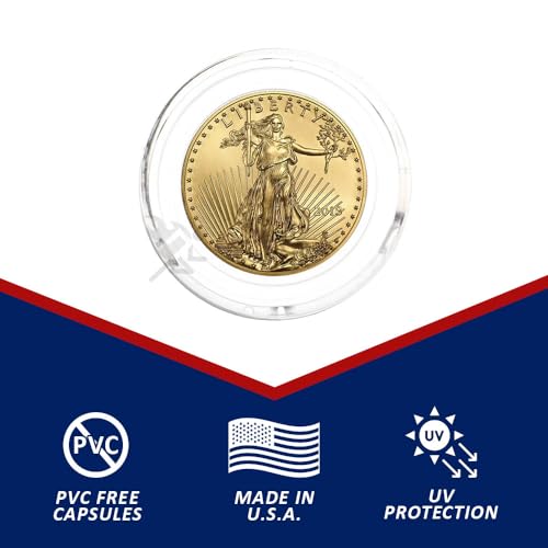 5 cápsulas protectoras para monedas 22mm para 1/4oz Gold Eagle miniatura 2