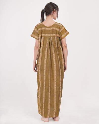 Image of Women's All Over Printed Open Front Cotton Blend Nighty /Maxi /Nightgown /Nightwear WCN-001