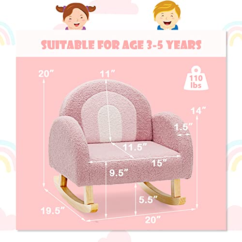 image for INFANS Kids Sofa, Toddler Rocking Chair with Solid Wooden Frame, Anti-