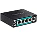 Produktbild TRENDnet 5-Port Unmanaged Fast Ethernet Long Range PoE+ Switch, 4 x PoE+ Ports, 1 x Fast Ethernet Port, Camera DIP Switch Extends PoE+ 250m (249.9 m.) at 10Mbps, Black, TE-FP051