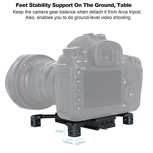 NICEYRIG Camera Quick Release Base Plate Compatible with Arca-Swiss Standard Tripod Applicable for DSLR and Mirrorless Camera with Four Feet Stable Support - Image 3