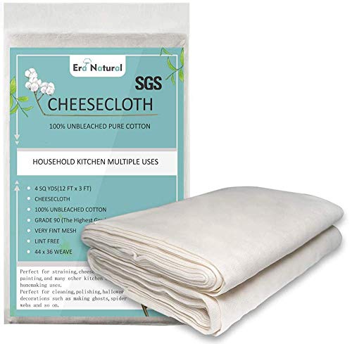 8 Yards 100% Unbleached Cotton Cheesecloth, Ultra Fine Cheese Cloths for Straining, Grade