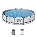 Produktbild Bestway Steel Pro MAX Frame Pool-Set mit Filterpumpe Ø 427 x 84 cm, lichtgrau, rund