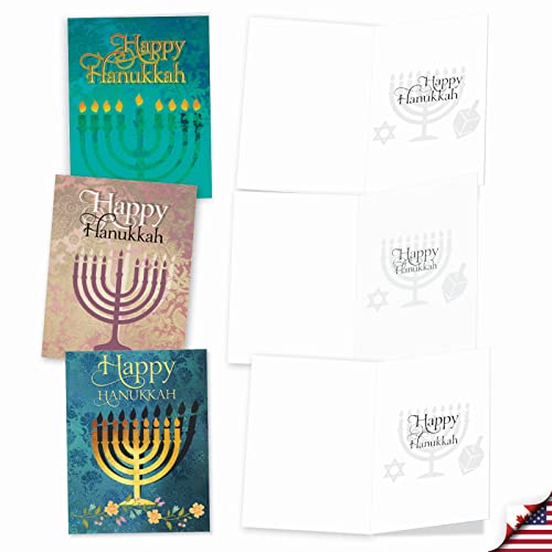 The Best Card Company Variety Pack Of 20 Hanukkah Greeting Cards With Envelopes, Humor Holiday Assortment For Men And Women (10 Designs, 2 Each) - Hanukkah Lights Am6140Hkg-B2X10 #TOP4