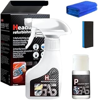 Headlight Restoration Spray,Headlight Refurbishment Kit,Headlight Restoration Polish,Automotive Headlamp Restoration Fluid Kit for All Vehicles,Long-Lasting Clarity (1PCS)