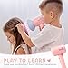 SMILESSKIDDO Hair Salon Toys for Girls - Pretend Play Hair Styling Toy Set with Realistic Blow Dryer, Hair Straightener, Kids Beauty Play Set Including Curling Iron, Brushes & Storage Case
