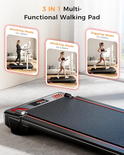 Image of Walking Pad Treadmill, BestGod Treadmills for Home 330LBS Capacity Under Desk Treadmill with Incline Running Pad, Compact Portable Desk Treadmills Small Exercising Walk Pad with Remote Control