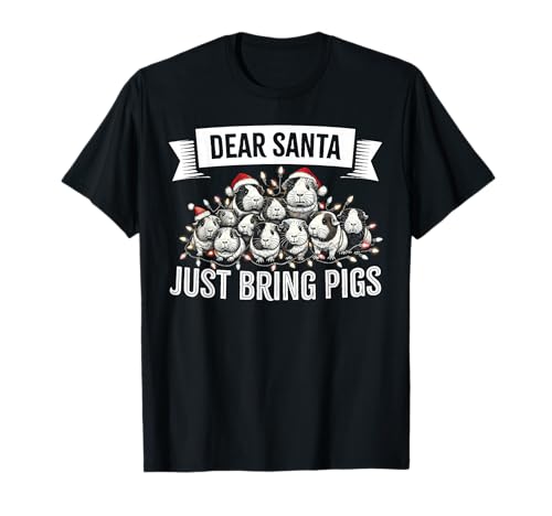 Pyjama de Noël « Dear Santa Just Bring Pigs », Cochon d'Inde T-Shirt