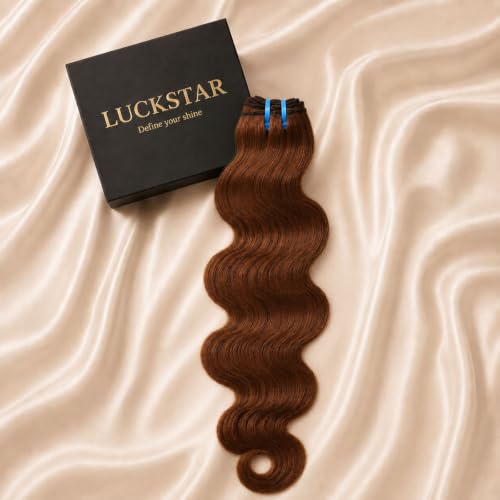 Luckstar #4 Light Brown Body Wave Human Hair Bundles Brown Color 26 Inch