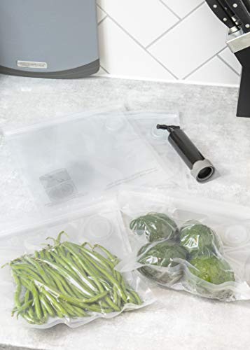 MasterClass Food Vacuum Sealer with 4 Reusable Food Bags, 24 x 24cm