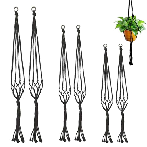 6 Stück Makramee Blumenampel,Hängepflanzen Topf,Baumwollseil Hängeampel Blumentopf,Hängetopf Für Pflanzen,Halter Aufhänger,Pflanzkorb Hängender Für Innen Außen Decken Balkone Wanddekoration 6 Stück Makramee Blumenampel,Hängepflanzen Topf,Baumwollseil Hängeampel Blumentopf,Hängetopf Für Pflanzen,Halter Aufhänger,Pflanzkorb Hängender Für Innen Außen Decken Balkone Wanddekoration