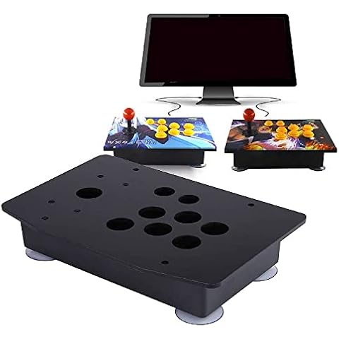 Arcade Game Kit Low Delay USB Encoder PC Joystick DIY Controller Black Acrylic Pane with 8 Button for Arcade Games Cover