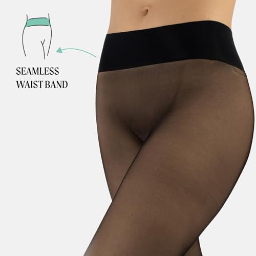 CALZITALY Seamless Sheer Tights with Comfortable Waistband, 15 Dernier Pantyhose3
