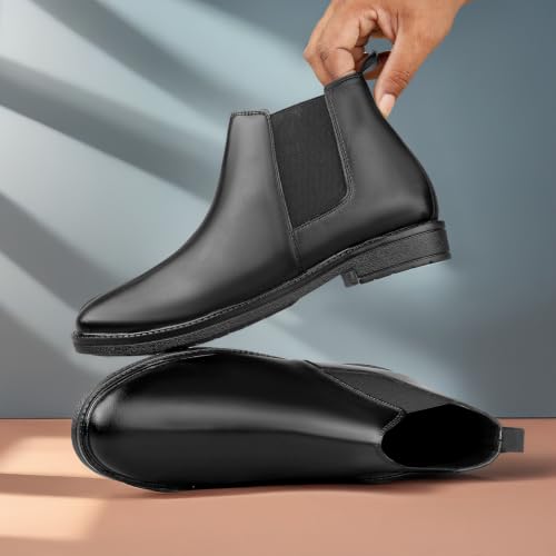ROCKFIELD Store ROCKFIELD Classic Chelsea Boots for Men (Black, UK 10) - Image 7