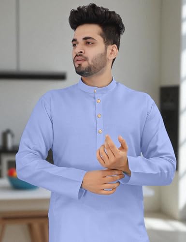 Image of trustous Mens straigth Solid Kurta Pyjama Set Combo in 100% Cotton with 16 Colour Option and Size are XS to 3XL for (Birthday,Wedding, Ceremony, Casual, Engagement)