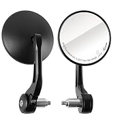 Evermotor Universal E9 Geprüfter Motorrad Spiegel, 360°Drehbarer Aluminium Lenkerendenspiegel Mot...