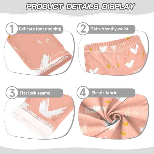 Hand-Drawn Hearts Girls Leggings Athletic Pants Tights Stretch Bottom3